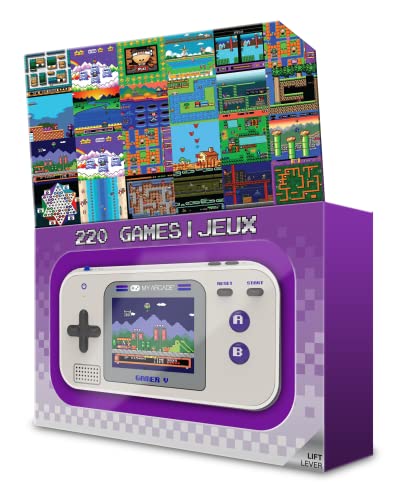 My Arcade Gamer V Classic-Purple: Portable Gaming System with 220 Games, 2.5" Color Display, Pocket Size (DGUN-3920)