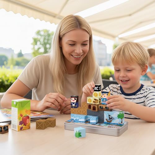 Bmag Magnetic Building Blocks for Kids,35 PCS Pirate-Themed Set, STEM Educational Magnet Toys for Kids Ages 3+, Travel Friendly Toys with Storage Box, Gifts for Boys and Girls - size: 35Pcs