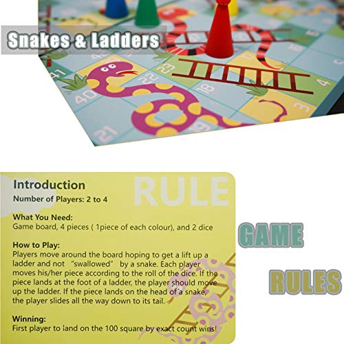 Mini Snakes and Ladders Board Game Set -7.9″, Magnetic Travel Board Game, Family Fun Toys/Gift for Kids - style: Mini Rounded Corner Style