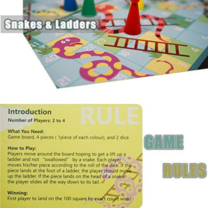 Mini Snakes and Ladders Board Game Set -7.9″, Magnetic Travel Board Game, Family Fun Toys/Gift for Kids - style: Mini Rounded Corner Style