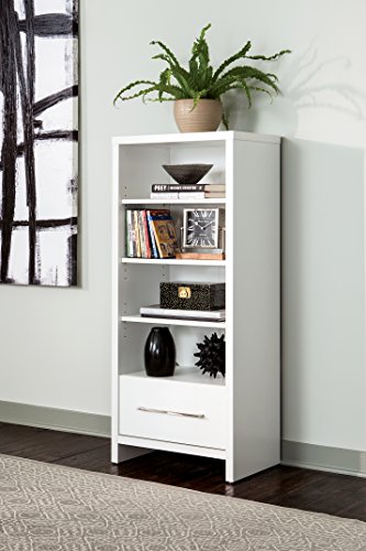 ClosetMaid 1651 Media Storage Tower Bookcase with Drawer White - color: White, style: Media Storage Tower