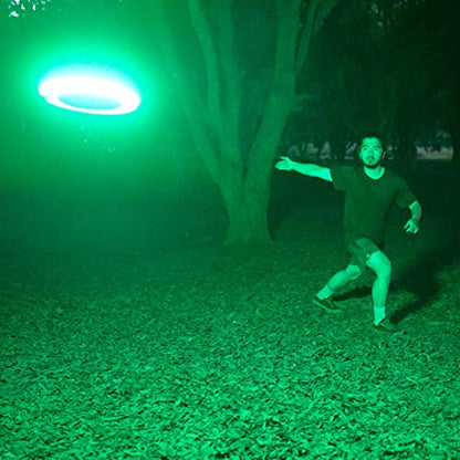 TOSY Flying Disc - 16 Million Colors RGB or 36 LEDs, Extremely Bright, Smart Modes, Camping Essentials for Teens/Kids/Adults/Men/Boys/Girls, Auto Light Up, Rechargeable, Waterproof, 175g - color: Blue 36 Leds (Black Disc)