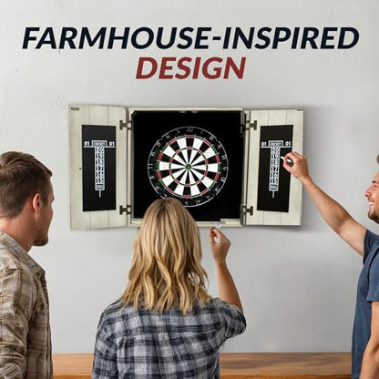 Hathaway Drifter Solid Wood Dartboard & Cabinet Set