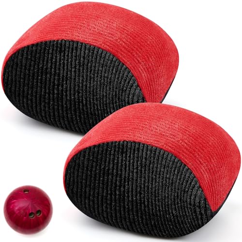 Lewtemi Microfiber Ultra Dry Bowling Grip Ball, 2 Pcs Microfiber Bowling Rosin Bags for Hands for Golf Lifting Rock Climbing Tennis Gymnastics - color: Red and Black