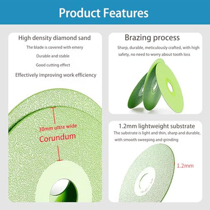 Indestructible disc 5.0 -Rock Plate Flat Grinding Blade, Ceramic Tile, Marble Edge Trimming, 45 Chamfer Grinding Cutting Blade, Ultra Wide fine Sand Sweeping Saw Blade (10)
