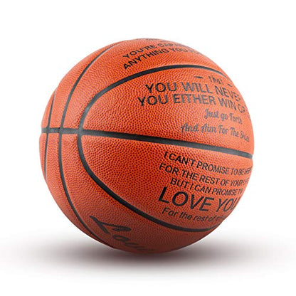 KAAYEE Engraved Basketball for Grandson, Engraved Basketball for Son from Mom Dad, Personalized 29.5" Basketballs Gifts, Custom Christmas Birthday Graduation Back to School Gift for Son from Mom Dad - color: Dad to Son