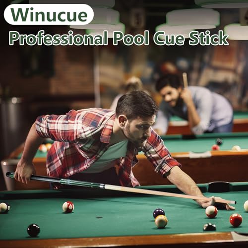 Pool Cue, 58" Pool Cue Sticks for Adults with 13MM Tips Canadian Maple Wood Leather Pattern Grip 18 19 20 21 oz, Professional Billiard Cues Players for Bar House Pool Table Sports 8/9 Ball - style: Green 19oz
