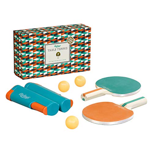 Ridley's Portable Travel 6-Piece Table Tennis Set for Adults and Children – Tabletop Ping Pong Kit Makes Any Table a Tennis Court – Easily Attaches to Tables up to 60” Wide