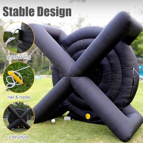 10FT Giant Inflatable Soccer Dart Board Backyard Games - with Build in Blower, 8 Soccer Balls - Large Kick Football Target Dartboard for Outdoor Yard Lawn Family Adults