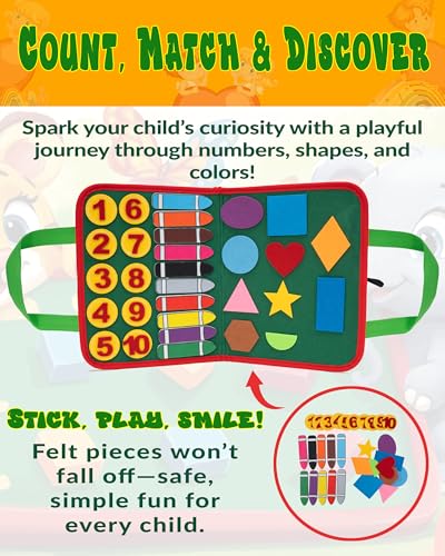 HappyVk Educational Felt Story Board Set – One Felt Board and 154 Pieces Storytelling Learning Kit for Toddlers and A Felt Activity Board Game with 10 Weaving Strips - Montessori Toys Activity Board
