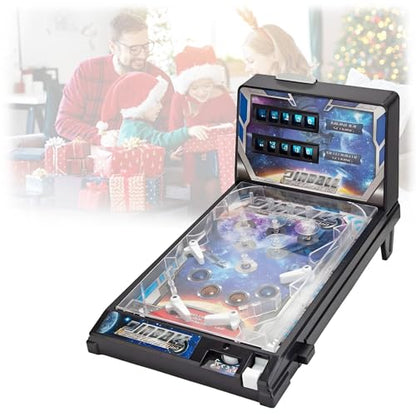 Retro Arcade Electronic, Pinball - Tabletop Game, Pinball Machine, Table Pinballs Game Machine, Desktop Ball Shooting Toy, Vibrating Bumpers LED Lights Sound Effects, Ages 4+