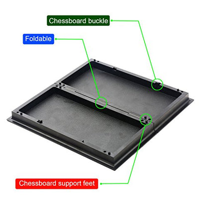 Magnetic Travel Chess Set with Folding Chess Board & 2 Extra Queens & Convenience Bag, Educational Toys for Kids and Adults (Green & White)