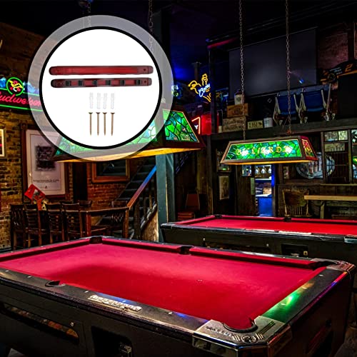 POPETPOP Wood Pool Cue Stand Wine Red 6-Hole Wall-Mounted Billiards Rod Display Rack Set for Home Use