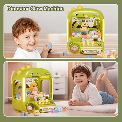 64 PCS Large Claw Machine for Kids Dinosaur,Vending Machine Toys for Boys 5 6 7 8 Year Old,Candy and Prize Electronic Dispenser Game Ages 5-7 6-8,Birthday Gift for 3 4 5 6 Year Old Boy Girl - style: Dinosaur