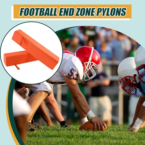 Football End Zone Pylons,18" x 4" x 4" Sand Weighted Anchorless Football Pylons Field Markers, Football Pylons Football Accessories for Sports Game Training - style: 2Pcs