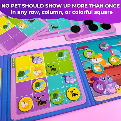 QUOKKA Magnetic Sudoku Toddler Puzzles Ages 2-4 - 20 Pieces Puzzles for Kids Ages 4-6 - Games for Kids Ages 3-5 Sudoku Book with 3 Levels: Easy, Medium, Hard - Educational Portable Travel Game - style: 11. 20 PCS ANIMALS