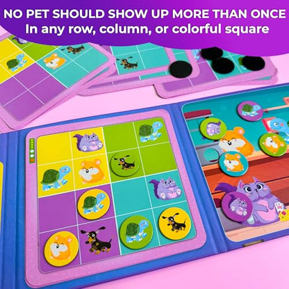 QUOKKA Magnetic Sudoku Toddler Puzzles Ages 2-4 - 20 Pieces Puzzles for Kids Ages 4-6 - Games for Kids Ages 3-5 Sudoku Book with 3 Levels: Easy, Medium, Hard - Educational Portable Travel Game - style: 11. 20 PCS ANIMALS