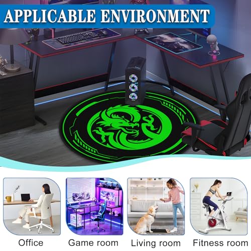Gaming Chair Mat for Low - Pile Carpets and Hardwood Floors, 47 - inch Round Floor Mat, Suitable for Rolling Chairs in Game Rooms, Bedrooms, Living Rooms and Offices