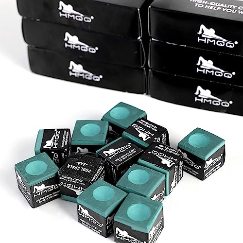 HMQQ Pool Cue Chalk – 12 Pack Billiard Chalk, Low Dust & Anti-Slip Cue Chalk for Smooth, Accurate Shots – 6 Colors Available for Pool Lovers, Home Tables & Clubs - color: Green