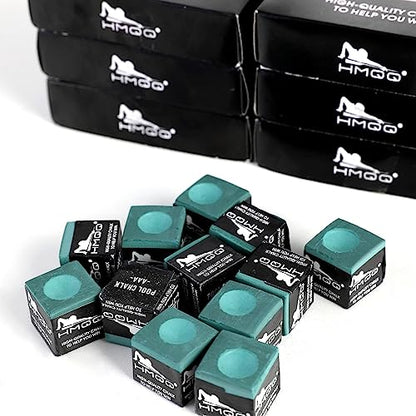 HMQQ Pool Cue Chalk – 12 Pack Billiard Chalk, Low Dust & Anti-Slip Cue Chalk for Smooth, Accurate Shots – 6 Colors Available for Pool Lovers, Home Tables & Clubs - color: Green