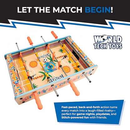 World Tech Toys Disney Stitch Foosball Table for Kids – Tabletop Soccer Game with Rod Handles, Ball & Players – Wooden Mini Game Table for Kids 4+ – Disney Licensed
