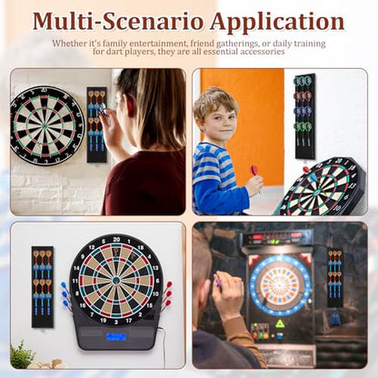 Dart Holder, Darts Caddy Wall Mounted, Wooden Darts Holder with Metal Hook Space Saving Storage Rack board accessories for Game Room Apartment(black)