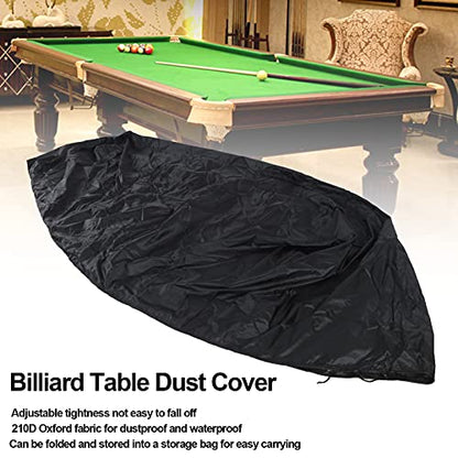 Billiard Table Dust Cover Pool Table Cover Protector 210D Oxford Fabric with Drawstring for Outdoor Use 225x116x82cm Size to Against Rain Snow Rays Dust a