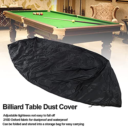 Billiard Table Dust Cover, Pool Table Cover Protector, 210D Oxford Outdoor Billiard Table Cover with Drawstring and Storage Bag for 88.6 x 45.7 x 32.3in Tables