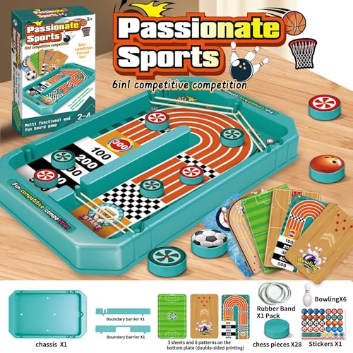 Sling Puck Game, 6-in-1 Super Foosball Table for Adult, Desktop Battle Interaction Game, Competitive Parties for Fun, Table Games for Family