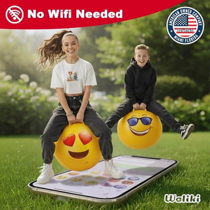 Waliki Emoji 3 Exercise & Fitness Ball, 18"/45cm, Perfect Size for Kids Ages 3-6, Easy to Inflate, Safety Tested - color: Emoji 3, size: Ages: 3-6 (18")