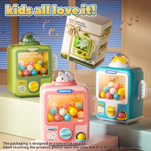 Skirfy Vending Machine Kids Toys 10 Empty Eggs Mini Vending Machine Erasers Operated Gumball Prize Machine Maker Game Claws Machine Easter Game Sensory Toys Dolls Gifts（Blue） - color: Blue