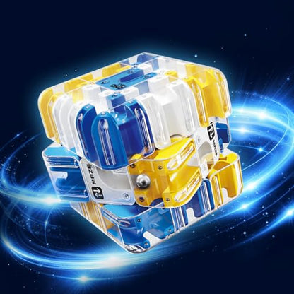 3D Rolling Ball Maze Cube, Large Labyrinth 3D Puzzle Marble Maze Cube, Brain Teaser Game, Educational Learning Sensory Toys Gift for 3+ Age Kids Adults, Logical Thinking, Family Board Games Blue 2.7"