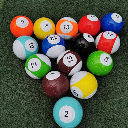 16Pcs Football Billiards Ball Set, PU Leather Soccer Snooker Balls for Inflatable Billiards Game, Pool Kick Billiards Set Table Games for Adult Outdoor Entertainment - size: 18cm/7.09inch