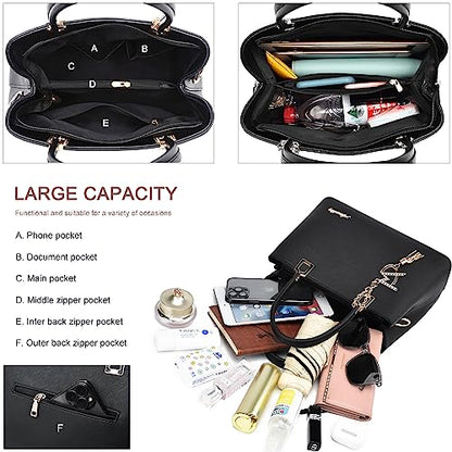 Womens Purses and Handbags Shoulder Bags Ladies Designer Top Handle Satchel Tote Bag - color: Coffee
