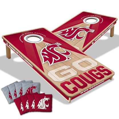 YouTheFan NCAA 2' x 4' Slogan Series Professional Wood Cornhole Game with Logo Bags - color: Washington State Cougars