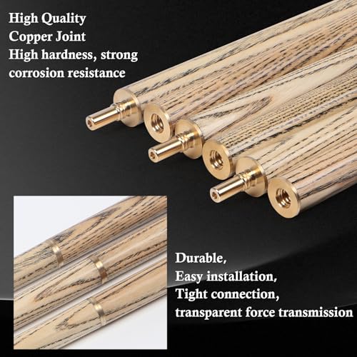 Kmise 57 inch Pool Cue, 19oz Cue Stick with 9.5mm Professional Tip, Handcraft, Made of Chacate Preto Wood, Bar or House Use for Men or Women, Pool Sticks for Adults (3 Sets)