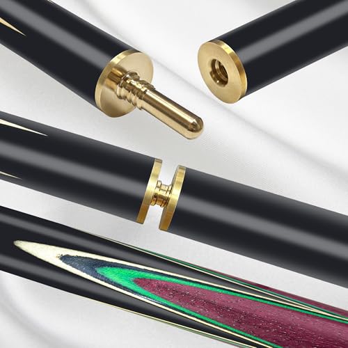 HomeSeason 57inch Snooker Cue Stick 18oz 3/4 Jointed Pool Cue, with Extension, Cue Case, Durable Ash Wood and Red Maple Construction Billiards Cue - color: HSS08