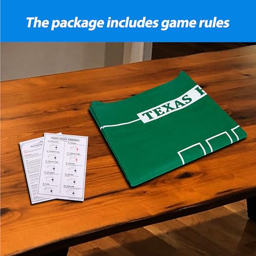 GSE Games & Sports Expert 36" x 72" Casino Layout Felt, Professional Casino Tabletop Mat for Parties, Casino Poker Game Night - style: Texas Hold'em Poker