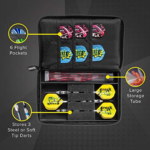 Viper by GLD Products Casemaster Select Nylon Steel and Soft Tip Dart and Accessory Case, Holds 3 Darts, Foam Cushion Allows Flights to be Stored Open without being Crushed