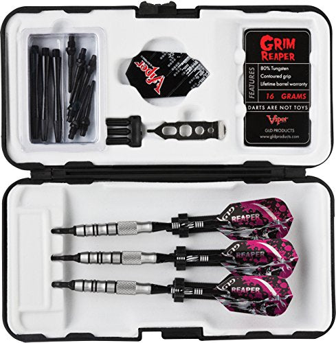 Viper Grim Reaper 80% Tungsten Soft Tip Darts with Storage/Travel Case - size: 16 Grams, style: Coarse Knurling
