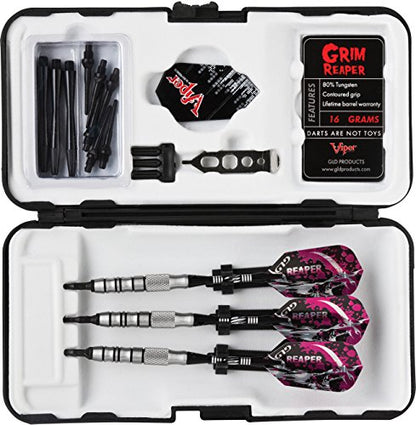 Viper Grim Reaper 80% Tungsten Soft Tip Darts with Storage/Travel Case - size: 16 Grams, style: Coarse Knurling
