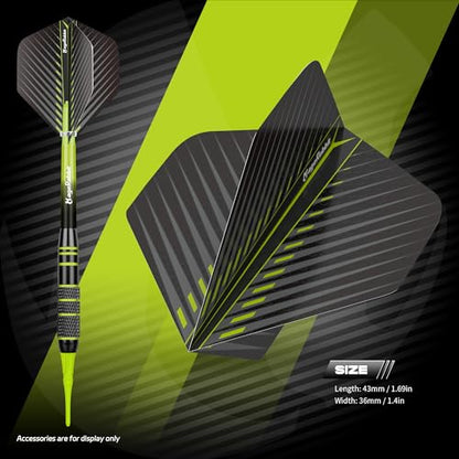 Standard Dart Flights,Dart Flights Set for Soft/Steel Tip Darts.Dart Accessories Kit,Durable & Fade-Resistant,Bulk 66pcs Replacement Dart Flights Pack,