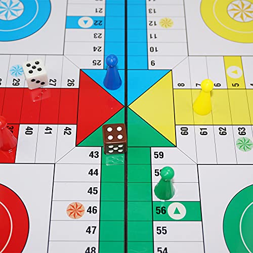 Ludo Game Board Set -9.5”, Magnetic Folding Travel Classic Strategy Game (Rounded Corner) - style: Rounded Corner