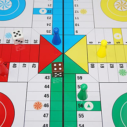 Ludo Game Board Set -9.8”, Magnetic Folding Travel Classic Strategy Game for Kids and Adults (Right Angled) - style: Right Angled