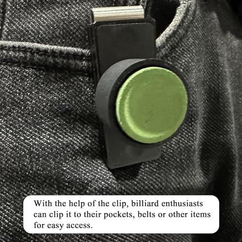 LAKE OF FIRE Chalk Holder Pool Billiards, Pool Cue Chalk Holder with Magnetic Belt Clip Snooker Billiard Accessories - color: Black, style: Round