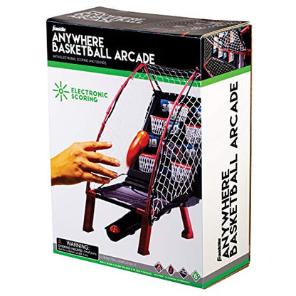 Franklin Sports Anywhere Basketball Arcade Game - Table Top Basketball Arcade Shootout- Indoor Electronic Basketball Game - style: Basketball - Red