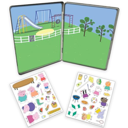 Magnetic Creations Tin: Peppa Pig - Creative Storytelling Playset, 40 Pop-Out Magnets, Beautiful Play Scene, Mix & Play Toy, Kids-Toddlers Ages 3+ - style: Peppa Pig