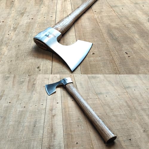 16.5" Throwing Axe, Throwing Hatchet with 1065 High Carbon Steel & Beech Wood Handle, Perfect for Axe Throwing Games, Competition and Recreation, Ideal Gift for Men (Silver Gray) - color: 1 Pack