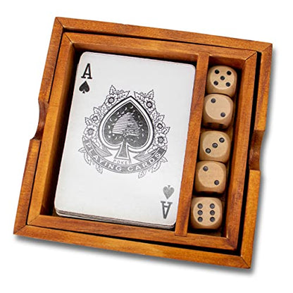 BrainCandy Wooden Travel Games (Wooden Cards & Dice Set) - color: Wooden Cards & Dice Set