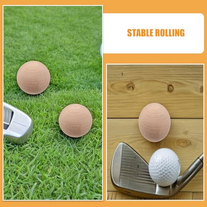 6pcs Natural Wood Croquet Balls for Family Outdoor Games Smooth Unfinished Wooden Spheres for DIY Crafts & Backyard Fun Activities